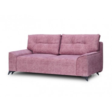 różowa sofa z czarnymi metalowymi nóżkami