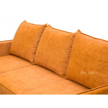 sofa w stylu nowoczesnym z poduszkami i przeszyciami na siedzisku
